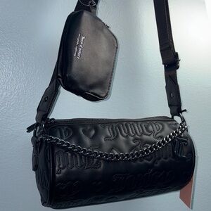 Juicy Couture Black Embossed Bag with Chain Detail (cross body/shoulder bag)
